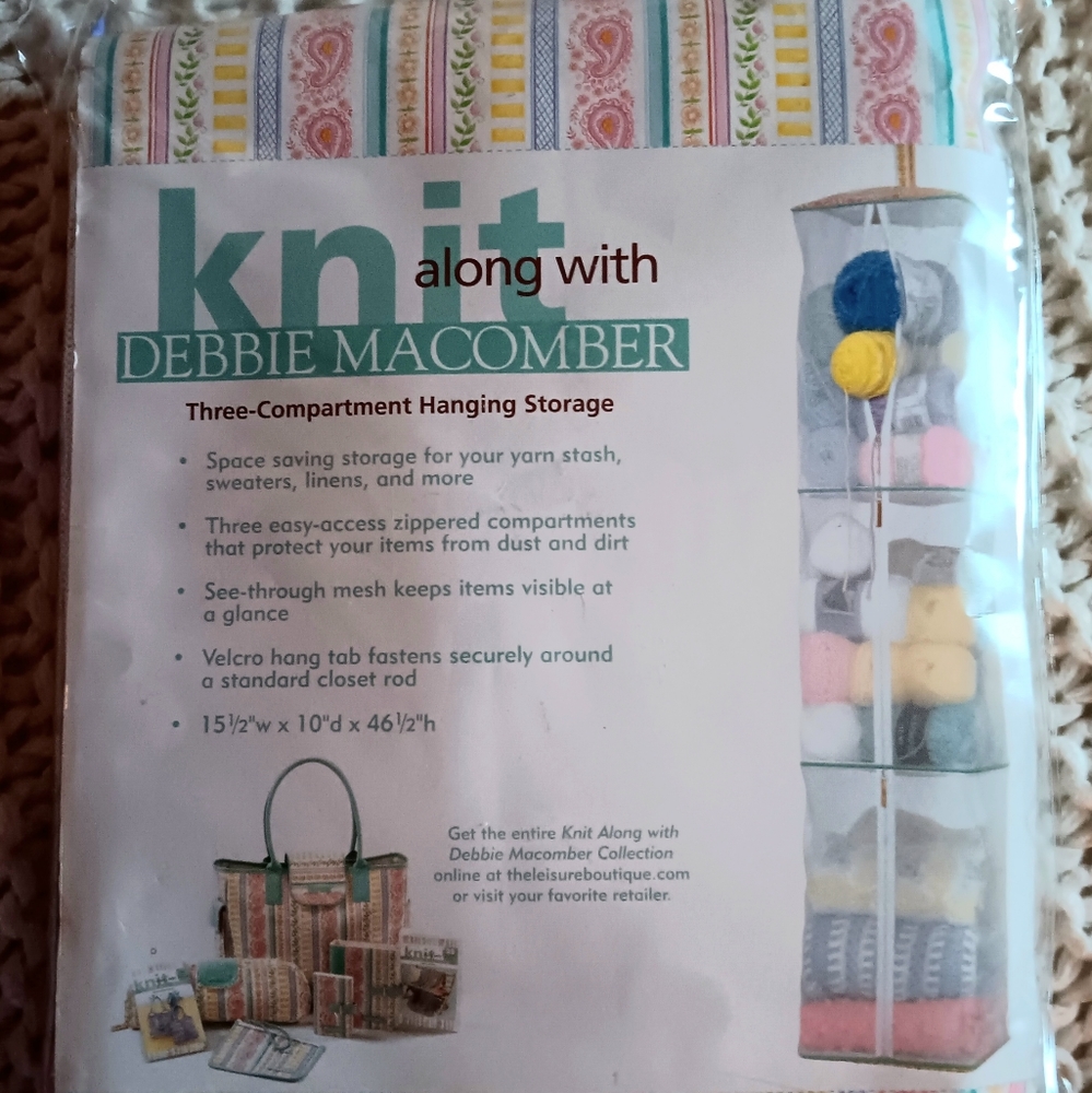 Knit with DEBBIE MACOMBER Hanging Yarn Storage! New! Great Gift!